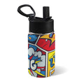 Comic Book 12oz Kids Water Bottle with Straw Lid