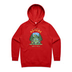 Be One With Nature, Skeletons - Womens Hoodie Red Womens 2XL Womens Hoodie Printed In Australia