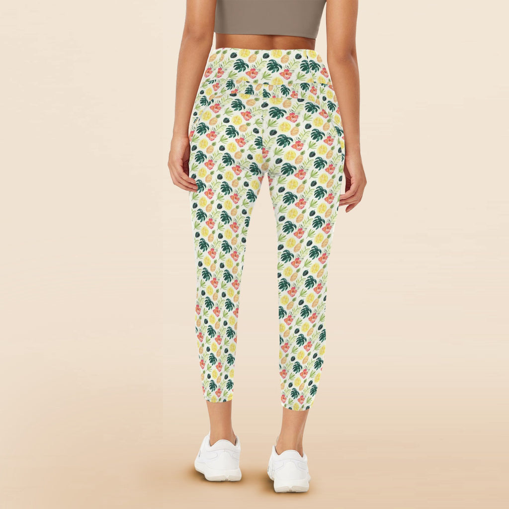 Pineapple Tropical Women's High Waist Pockets Yoga Leggings Women's High Waist Pockets Yoga Leggings Food Printed Offshore