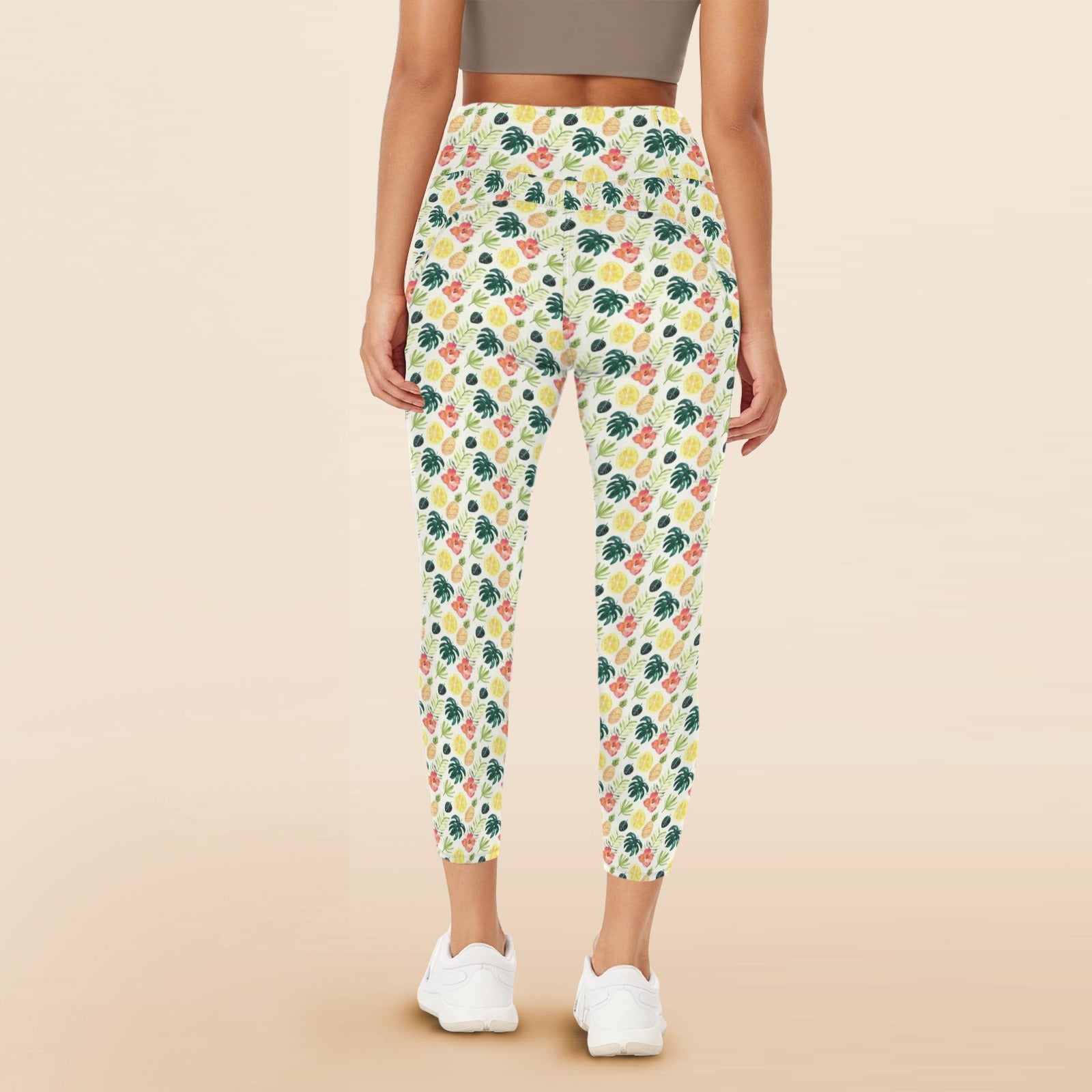 Pineapple Tropical Women's High Waist Pockets Yoga Leggings Women's High Waist Pockets Yoga Leggings Food Printed Offshore