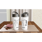 Personalised Mummy Needs A Coffee White 15oz Stainless Steel Travel Mug Personalised Travel Mug Globally Fulfilled Mum
