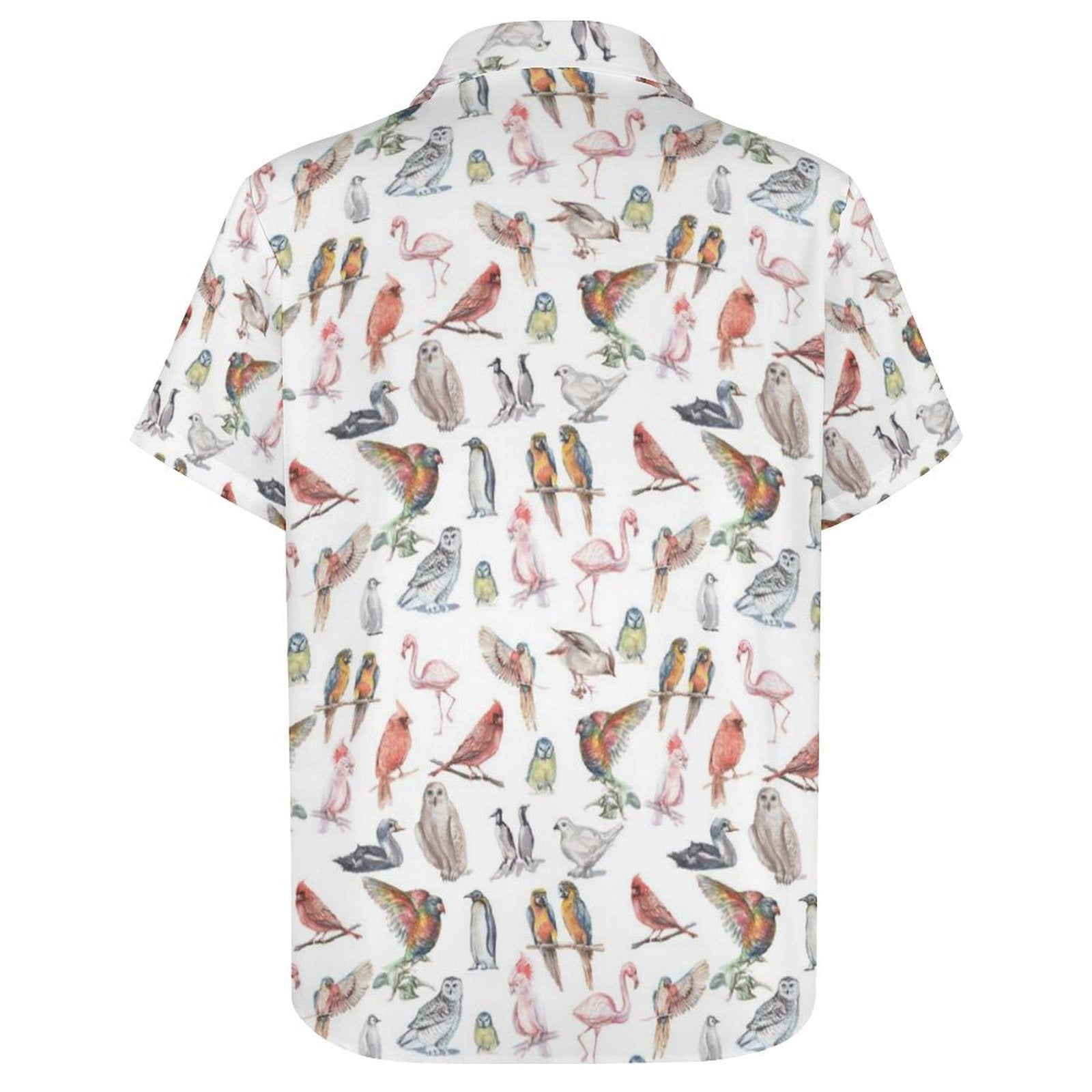 Birds Of A Feather Women's Short-Sleeve Button Up Shirt Women's Short-Sleeve Button Up Shirt animal Birds Printed Offshore