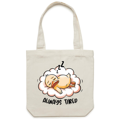 Always Tired, Duckling - Canvas Tote Bag Default Title Tote Bag animal Printed In Australia