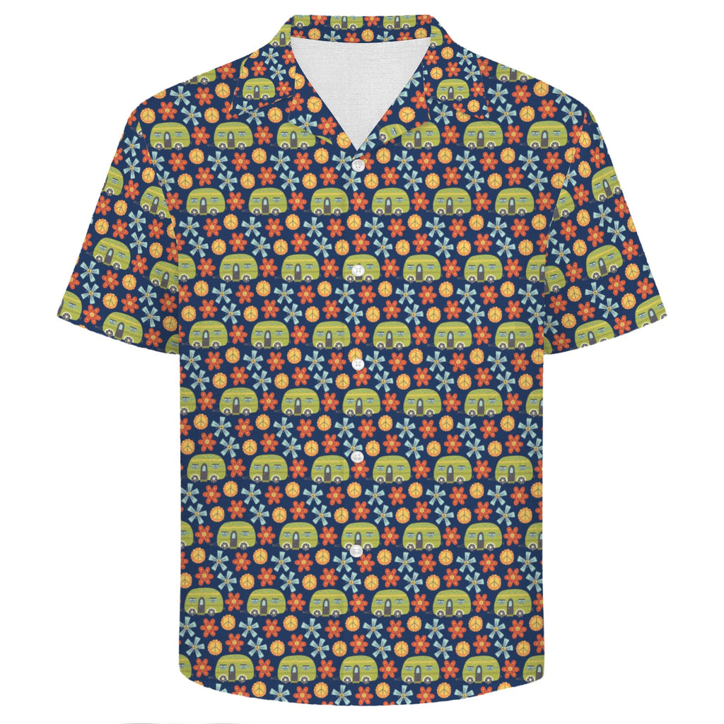 Hippie Caravan Men's Crinkle Hawaiian Shirt