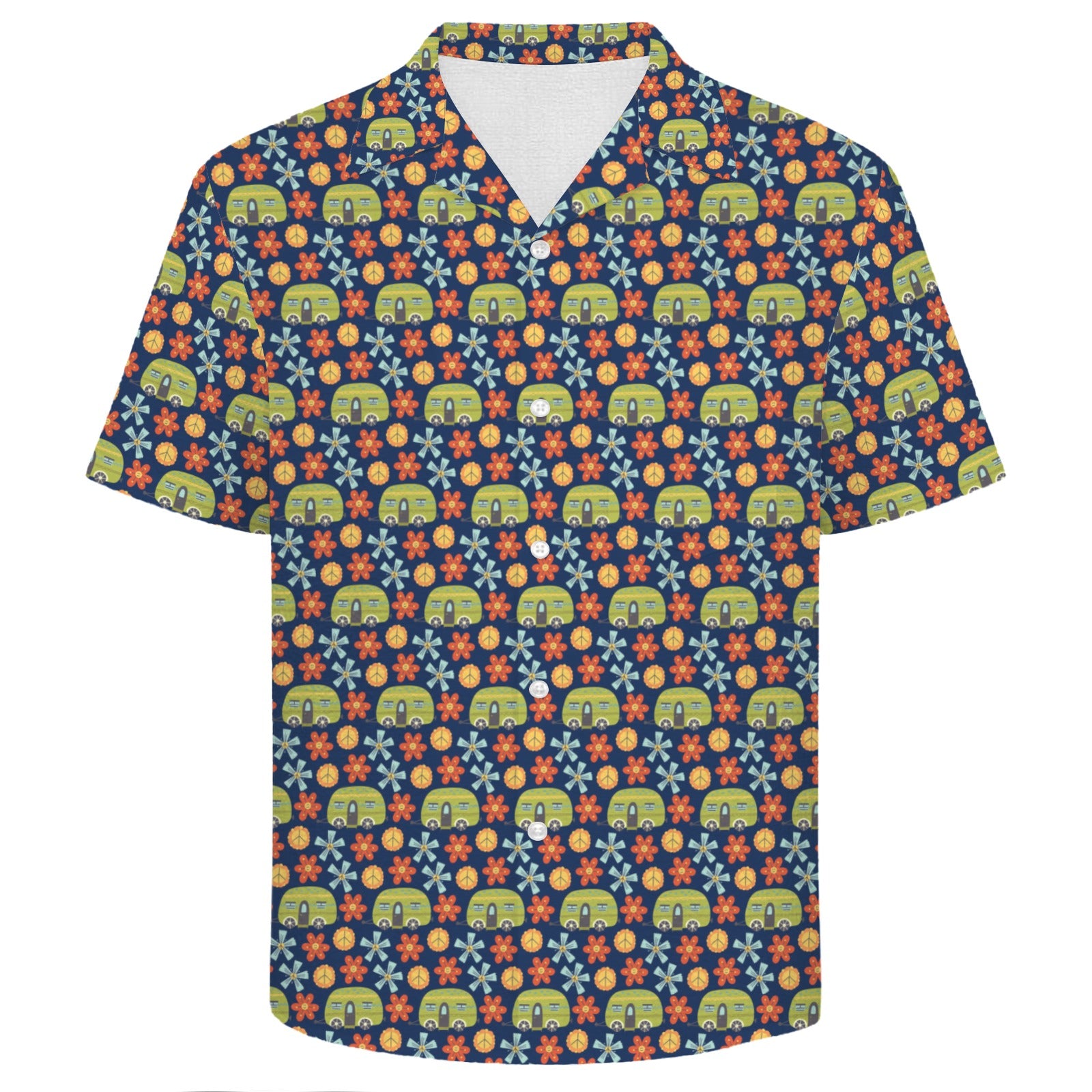 Hippie Caravan Men's Crinkle Hawaiian Shirt