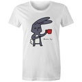 Rabbit Coffee, Wake Up - Womens T-shirt White Womens T-shirt animal Coffee Printed In Australia