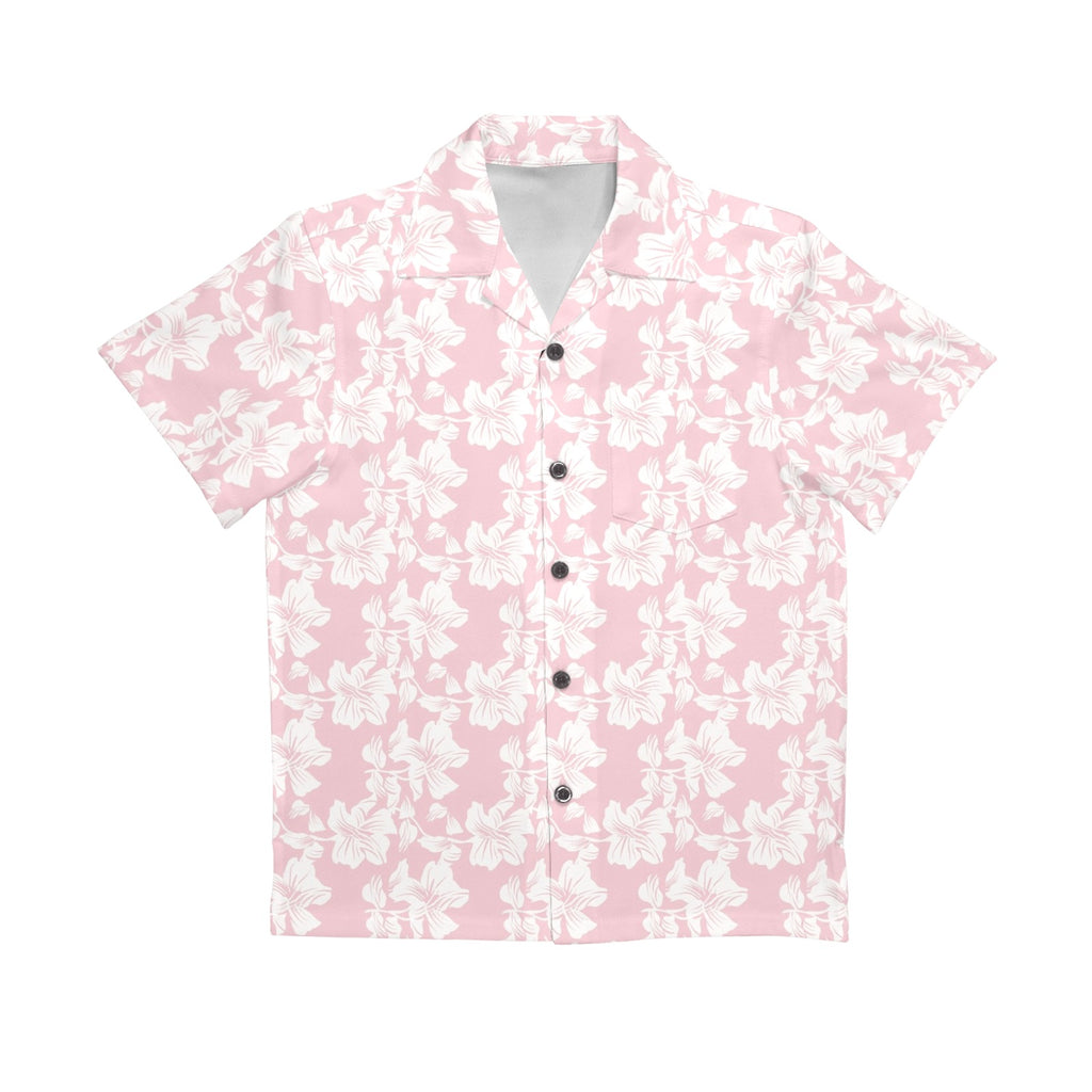 Pink Hawaiian Floral Senior Kids Hawaiian Shirt