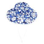 Blue Hawaiian Floral - Wide Brim Bucket Hat Wide Brim Bucket Hat Plants Printed Offshore