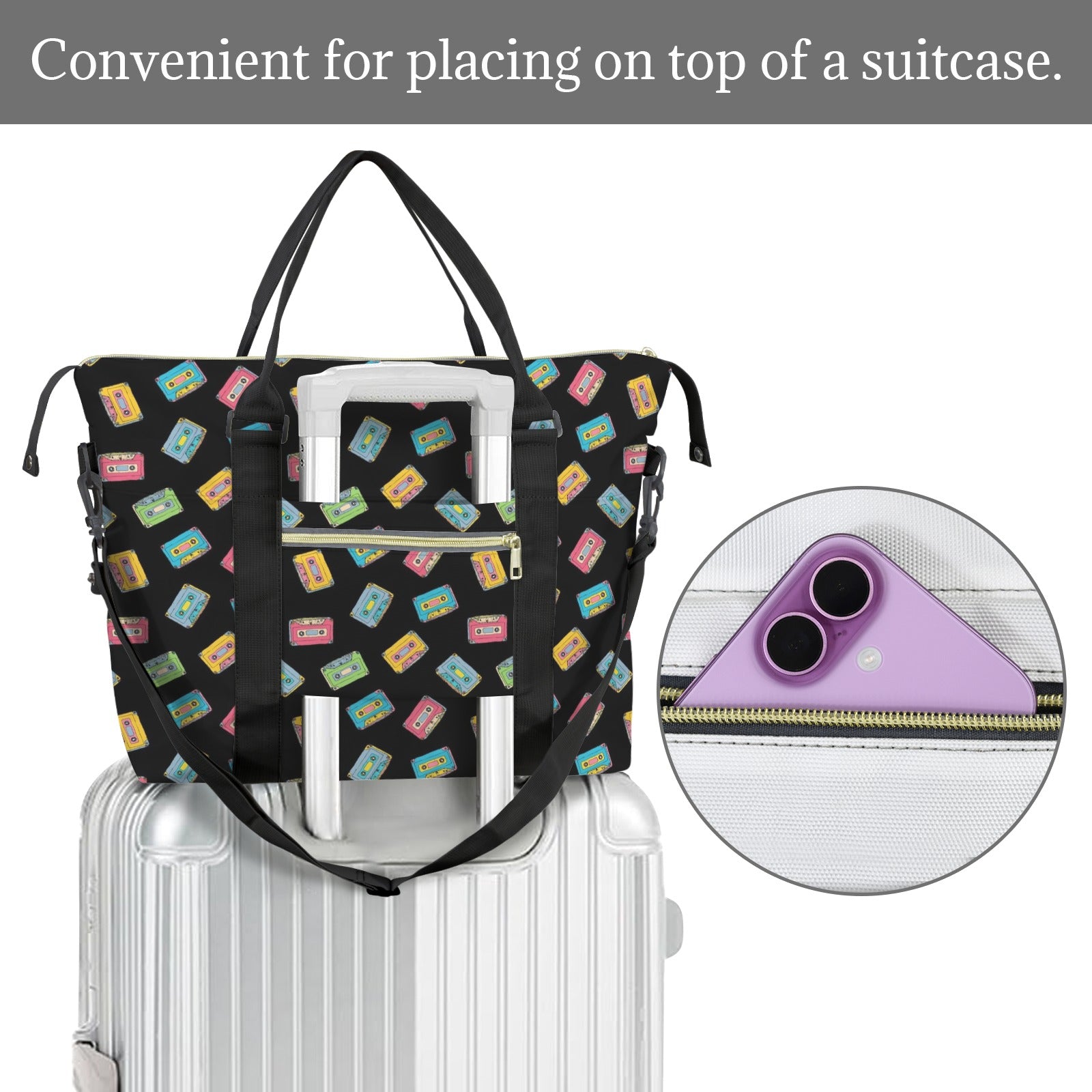Colourful Cassettes Duffle Bag-Simple (Model 1715) Duffle Bag-Simple (1715)