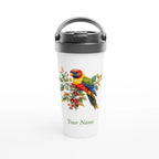 Personalise - Lorikeet, Australian Birds - White 15oz Stainless Steel Travel Mug Default Title Personalised Travel Mug animal Globally Fulfilled
