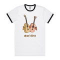 Guitars, Don't Fret - Staple Ringer Tee White Black Ringer T-Shirt Music Printed In Australia