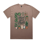 Mind Your Plants AS Colour Heavy Faded Tee Unisex Faded mushroom Heavy Faded T-shirt Plants Printed In Australia