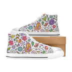 Hippy Butterfly And Flowers - Kids' High Top Canvas Shoes Kids High Top Canvas Shoes Printed Offshore Retro