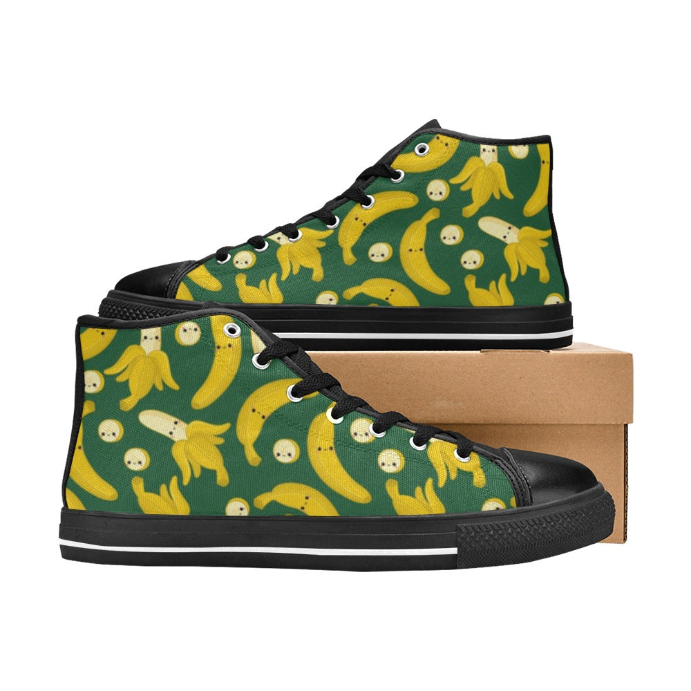 Happy Bananas - Kids High Top Canvas Shoes