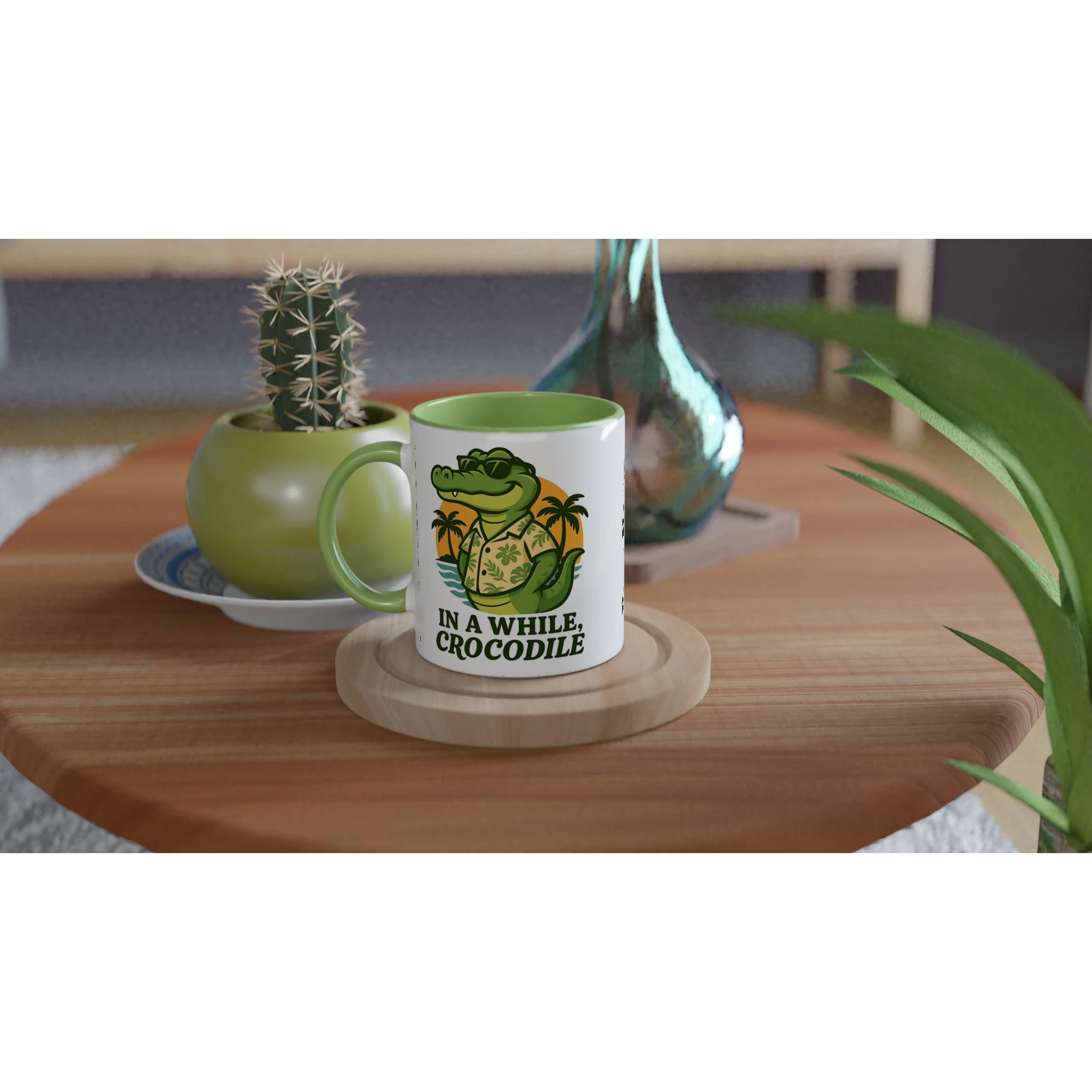 Personalised In A While, Crocodile 11oz Ceramic Mug Personalised 11oz Mug animal Globally Fulfilled