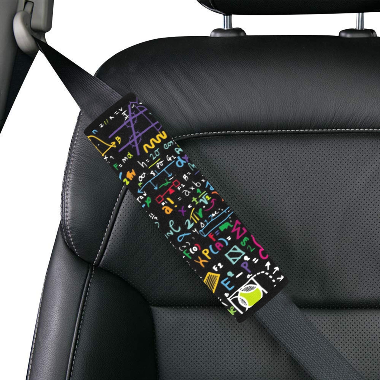 Math Scribbles Car Seat Belt Cover 7''x10'' (Pack of 2) Car Seat Belt Cover 7x10 (Pack of 2) Maths Printed Offshore