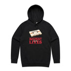 Music Saves Lives - Mens Hoodie Black Mens Hoodie Music Printed In Australia Retro