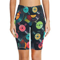 Retro Vinyl Records Women's Bike Shorts With Side Pockets Women's Bike Shorts Printed Offshore