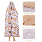 Painted Flowers Kids Hooded Blanket 100cm x 130cm