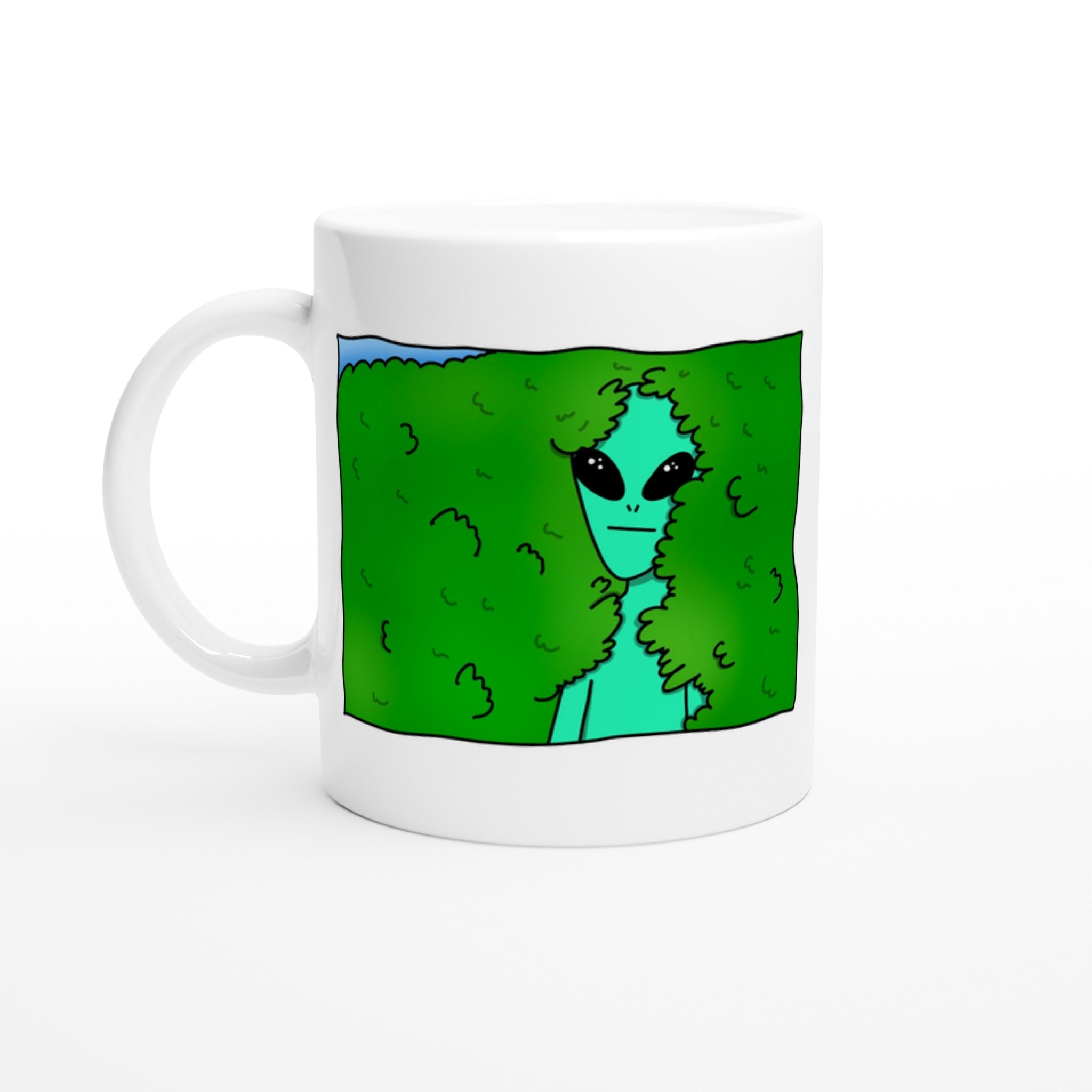 Alien Hedge Meme - White 11oz Ceramic Mug Default Title White 11oz Mug Globally Fulfilled Sci Fi