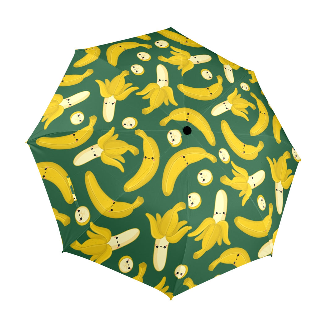 Happy Bananas - Semi-Automatic Foldable Umbrella (Model U12) One Size Semi-Automatic Foldable Umbrella (U12)