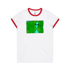 Alien Hedge Meme - Women's Ringer Tee White Red Womens Ringer T-shirt Printed In Australia Sci Fi