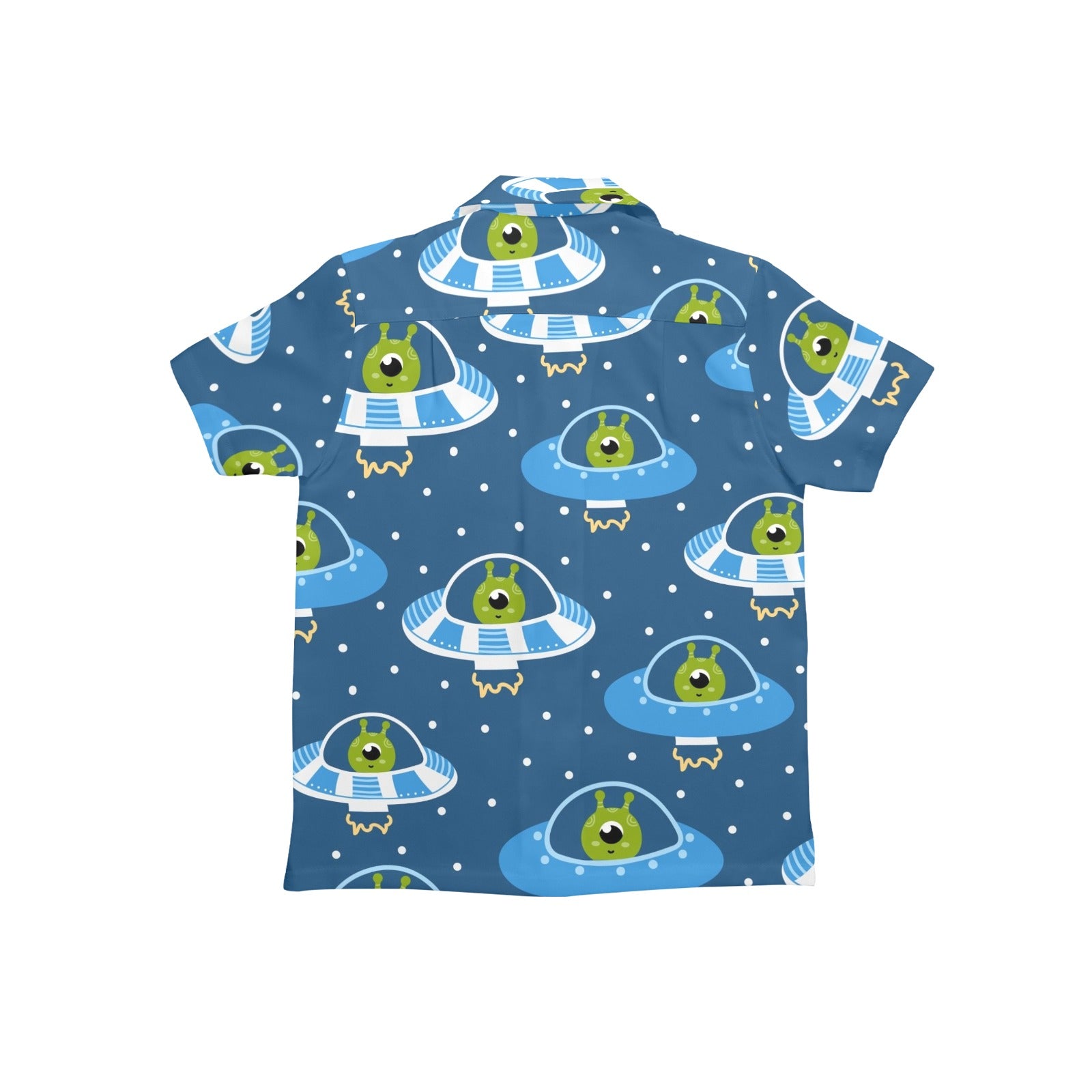 Cute Aliens in UFOs - Junior Kids Hawaiian Shirt