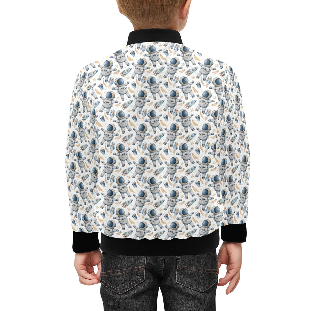 Astronauts And Rocket Ships Kids Bomber Jacket