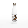 Personalise Don't Rush Me, Cat White 17oz Stainless Steel Water Bottle Default Title Personalised Water Bottle animal Globally Fulfilled