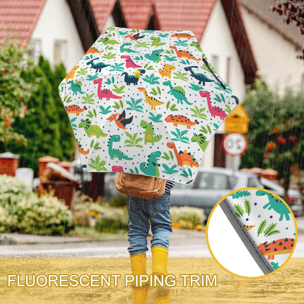Cute Cartoon Dinosaurs Kids Safe Round Corner Umbrella Kids Safe Round Corner Umbrella animal Printed Offshore