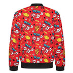 Comic Book Red Men's Casual Zip‑Up Bomber Jacket