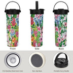 Bright Floral 20oz Tea Tumbler with Carry Handle