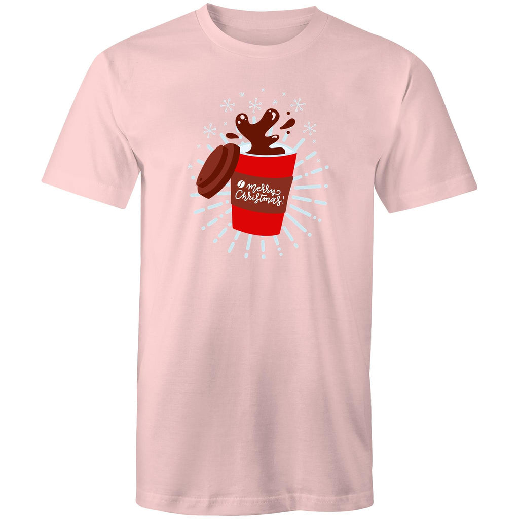 Christmas Coffee - Mens T-Shirt Pink