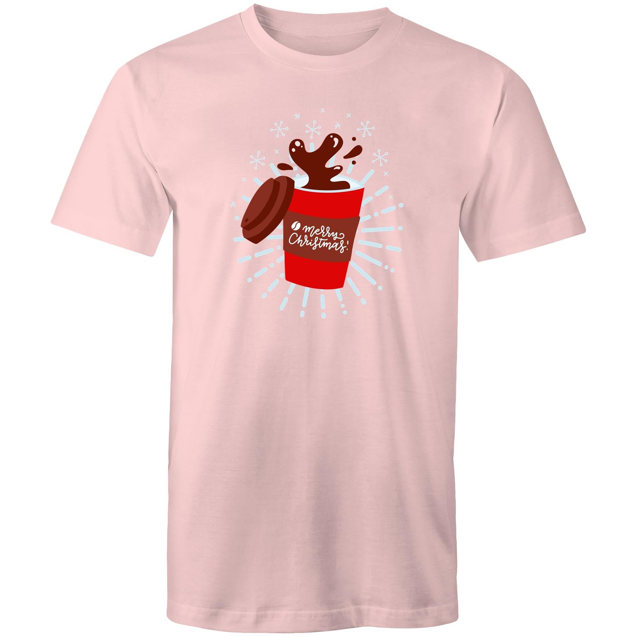 Christmas Coffee - Mens T-Shirt Pink