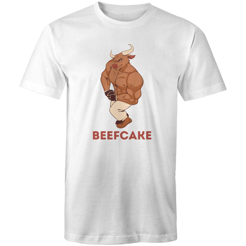 Beefcake - Mens T-Shirt White Mens T-shirt Fitness Printed In Australia