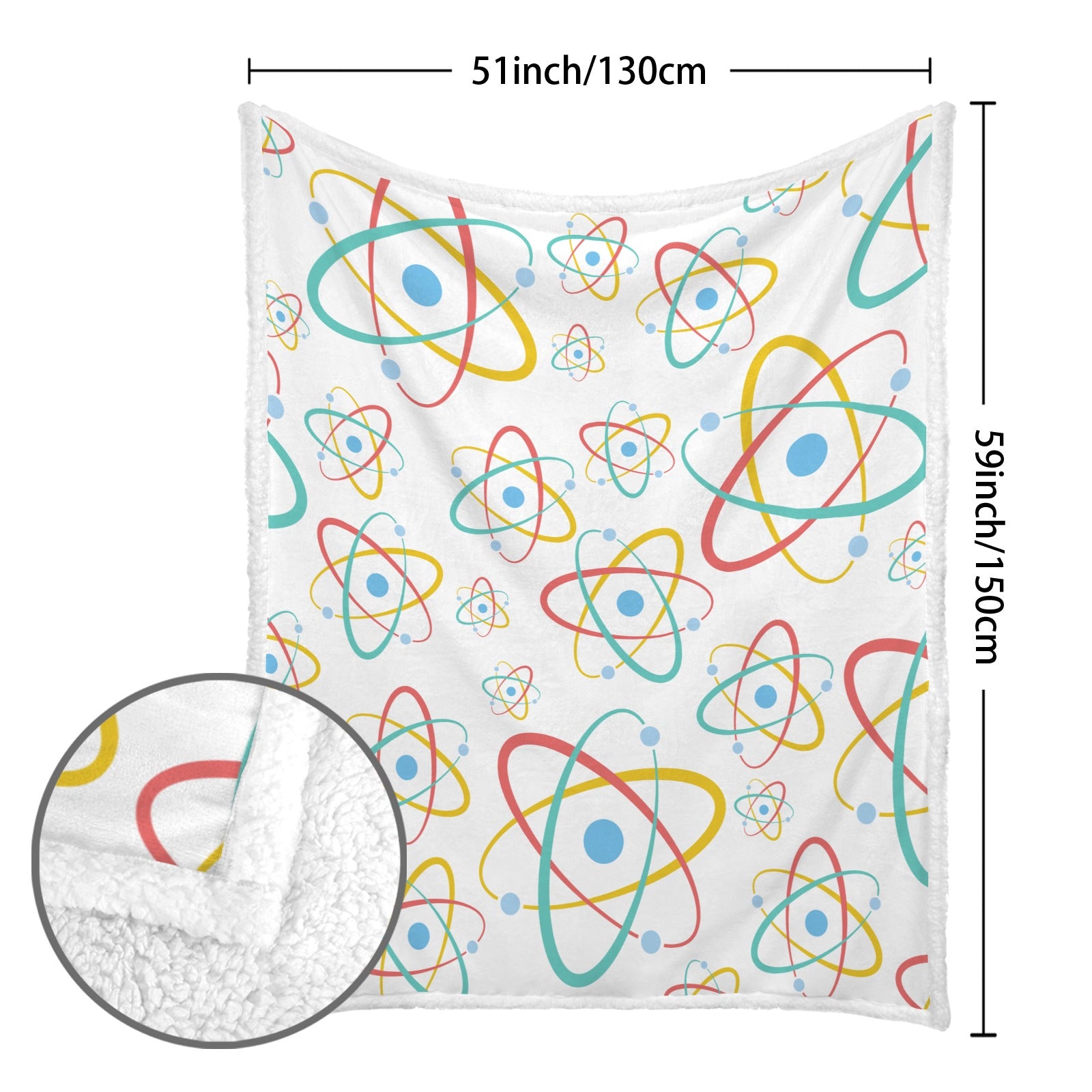 Atoms - Double-Layer Fleece Blanket 51"x59"