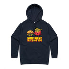 I Only Have Fries For You - Womens Hoodie Navy Womens Hoodie Food Love Printed In Australia