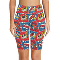 Comic Book Pop Women's Bike Shorts With Side Pockets Women's Bike Shorts comic Printed Offshore