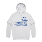 Surf Beach - Mens Hoodie White Marle Mens Hoodie Printed In Australia Summer Surf