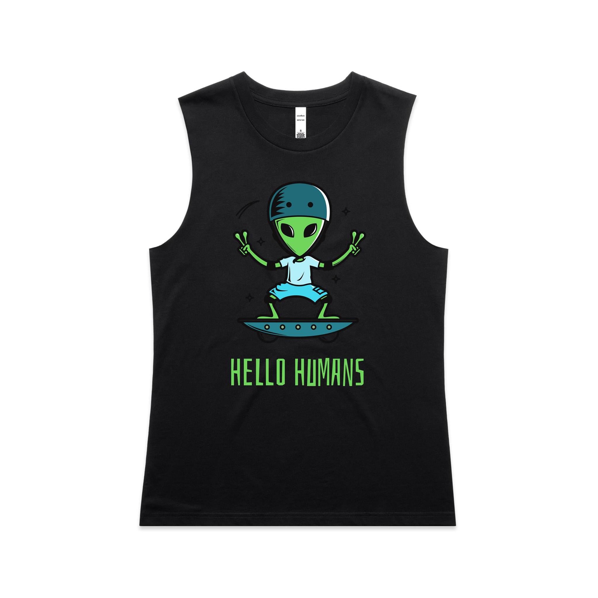 Hello Humans, Alien Skate - AS Colour Women's Maple Tank