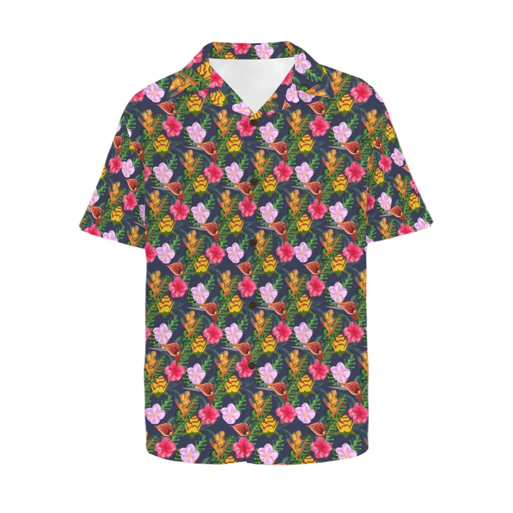 Tropical Floral - Men's Short Sleeve Hawaiian Shirt