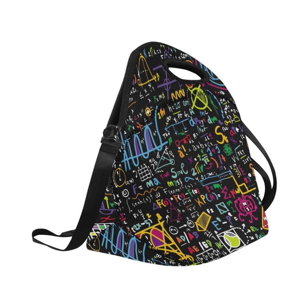 Math Scribbles - Neoprene Lunch Bag Neoprene Lunch Bag Printed Offshore