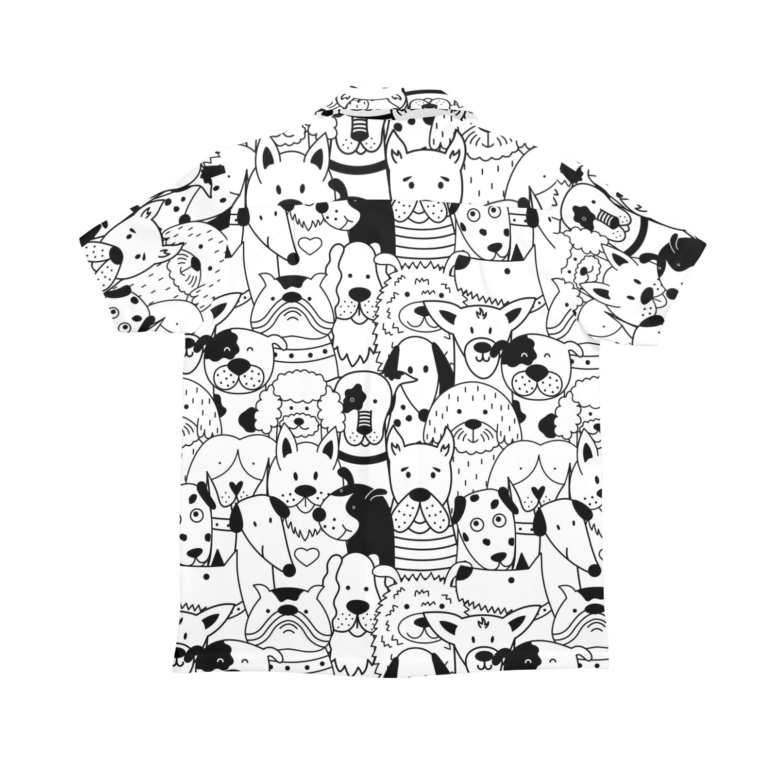 Black And White Dogs Senior Kids Hawaiian Shirt Senior Kids Hawaiian Shirt 8-15 animal Printed Offshore