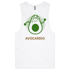 Avocardio - Tank Top Tee White Drop Arm Tank Top Fitness Printed In Australia