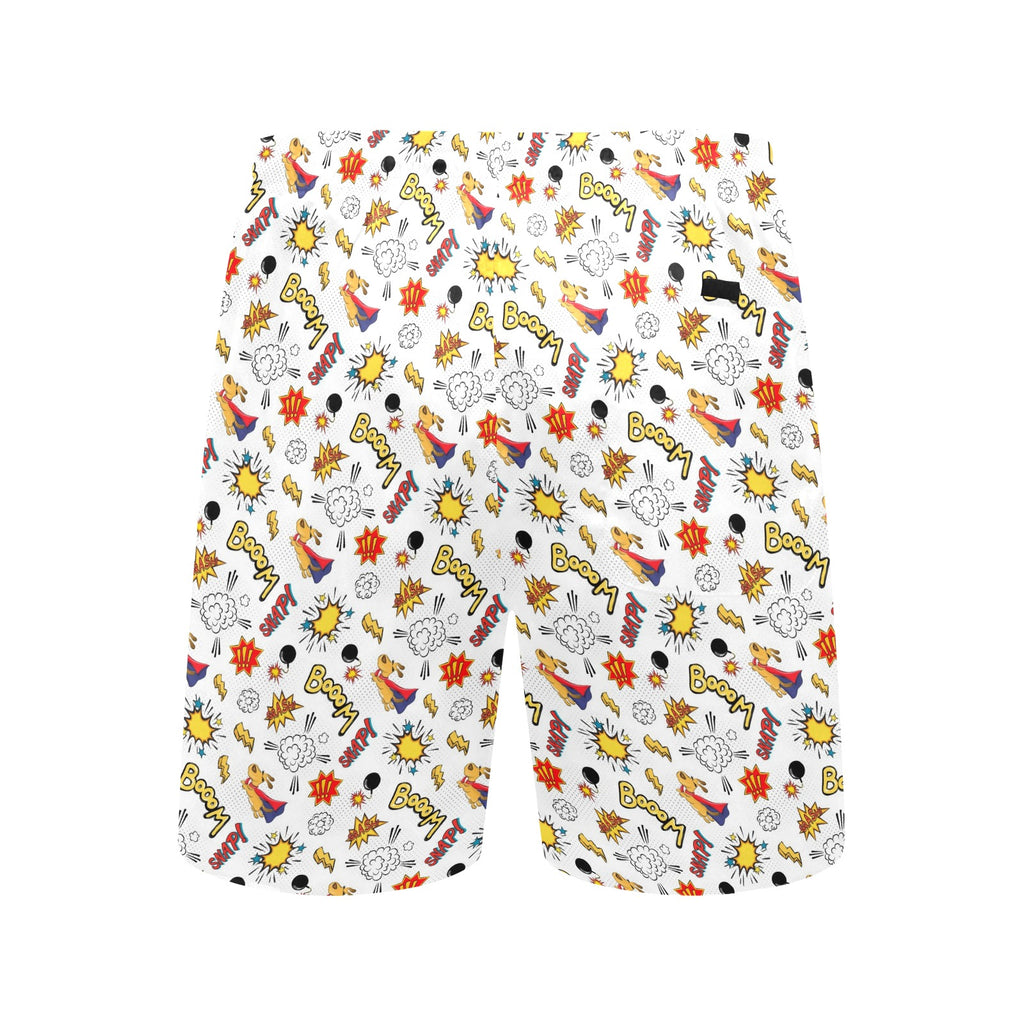 Super Dog Men's Mid-Length Beach Shorts Men's Mid-Length Beach Shorts animal comic Printed Offshore