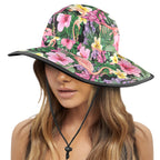 Flamingo Jungle Wide Brim Bucket Hat Wide Brim Bucket Hat animal Plants Printed Offshore