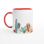 Coral Garden - White 11oz Ceramic Mug with Colour Inside Ceramic Red Colour 11oz Mug Environment Globally Fulfilled