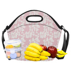 Pink Hawaiian Floral Neoprene Lunch Bag/Large (Model 1669) Neoprene Lunch Bag Plants Printed Offshore