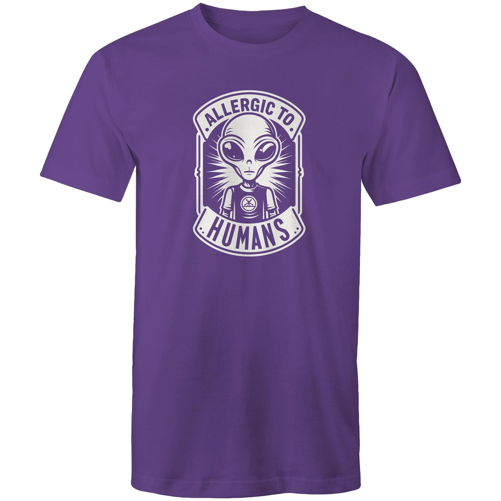 Alien, Allergic To Humans - Mens T-Shirt Purple Mens T-shirt Printed In Australia Sci Fi