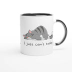 Personalised - Cat, I Just Can't Today - White 11oz Ceramic Mug with Colour Inside Personalised 11oz Mug animal customise Globally Fulfilled personalise
